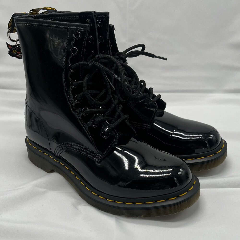 Dr. Martens Airwair black patent leather boots